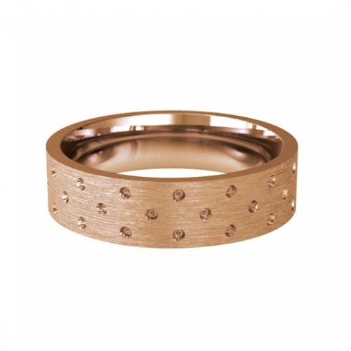 Patterned Designer Rose Gold Wedding Ring - Cuidado